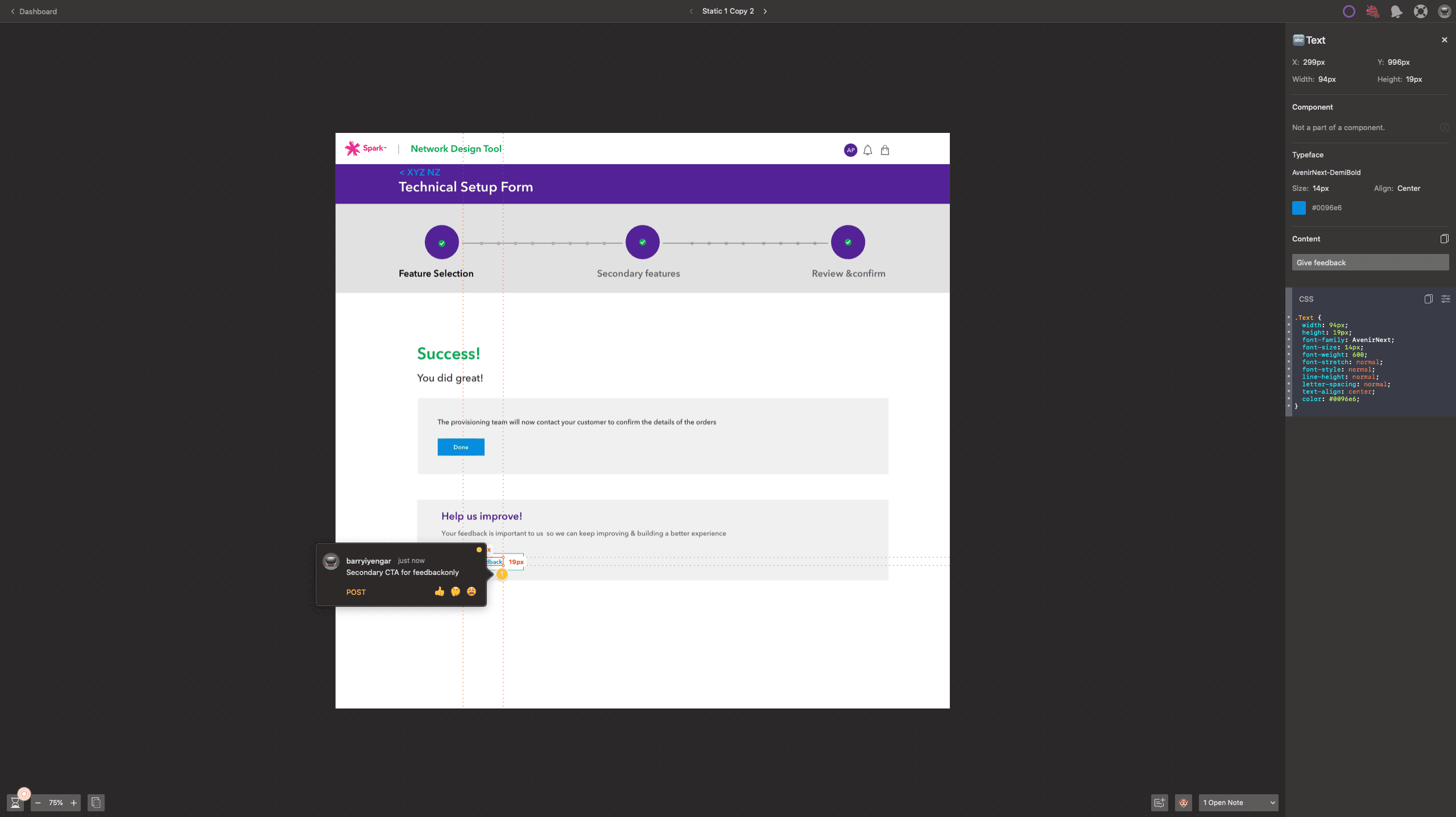 Zeplin with comments