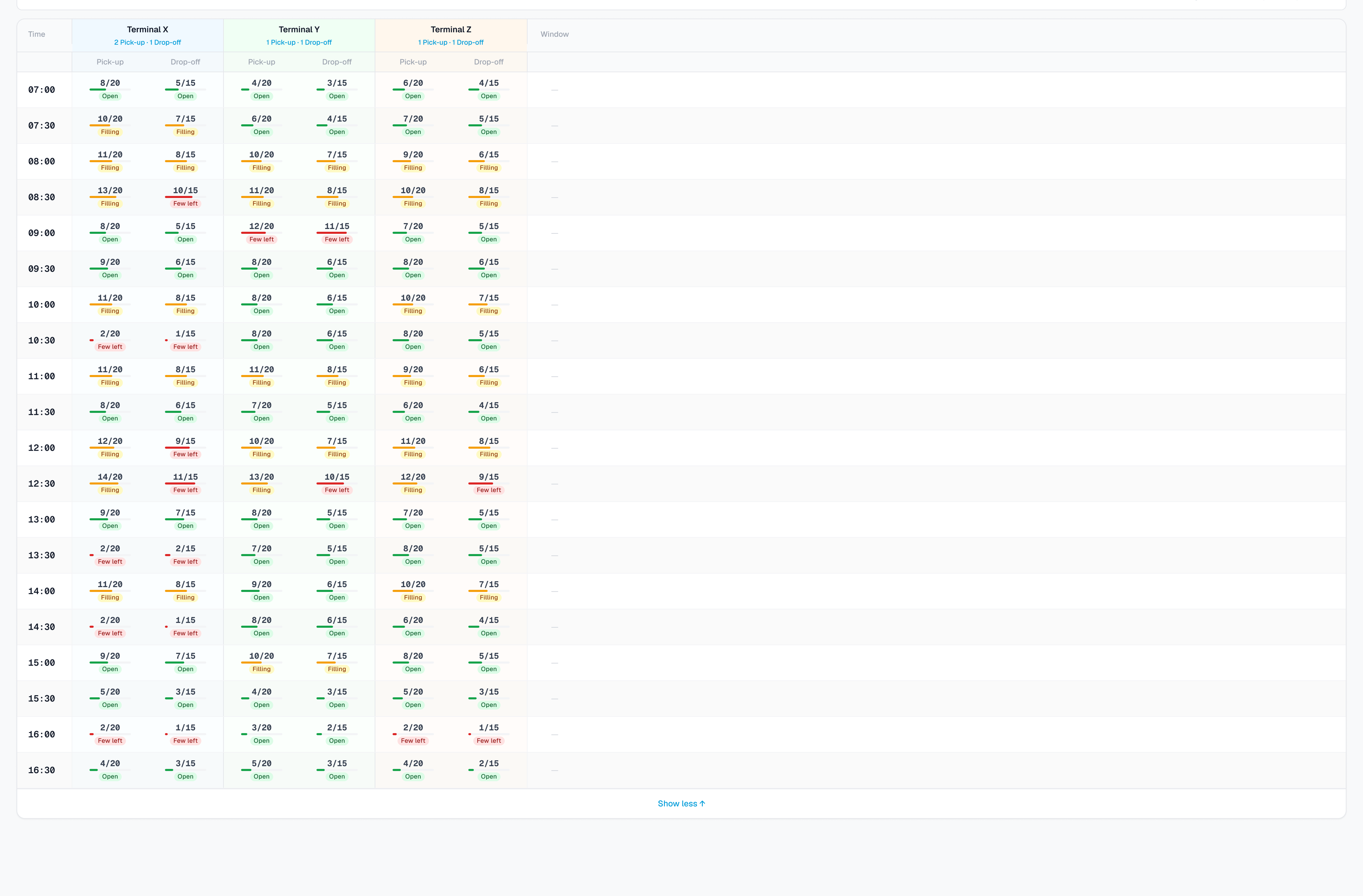 PortVBS slot booking: pick a 30-minute window after the container has validated