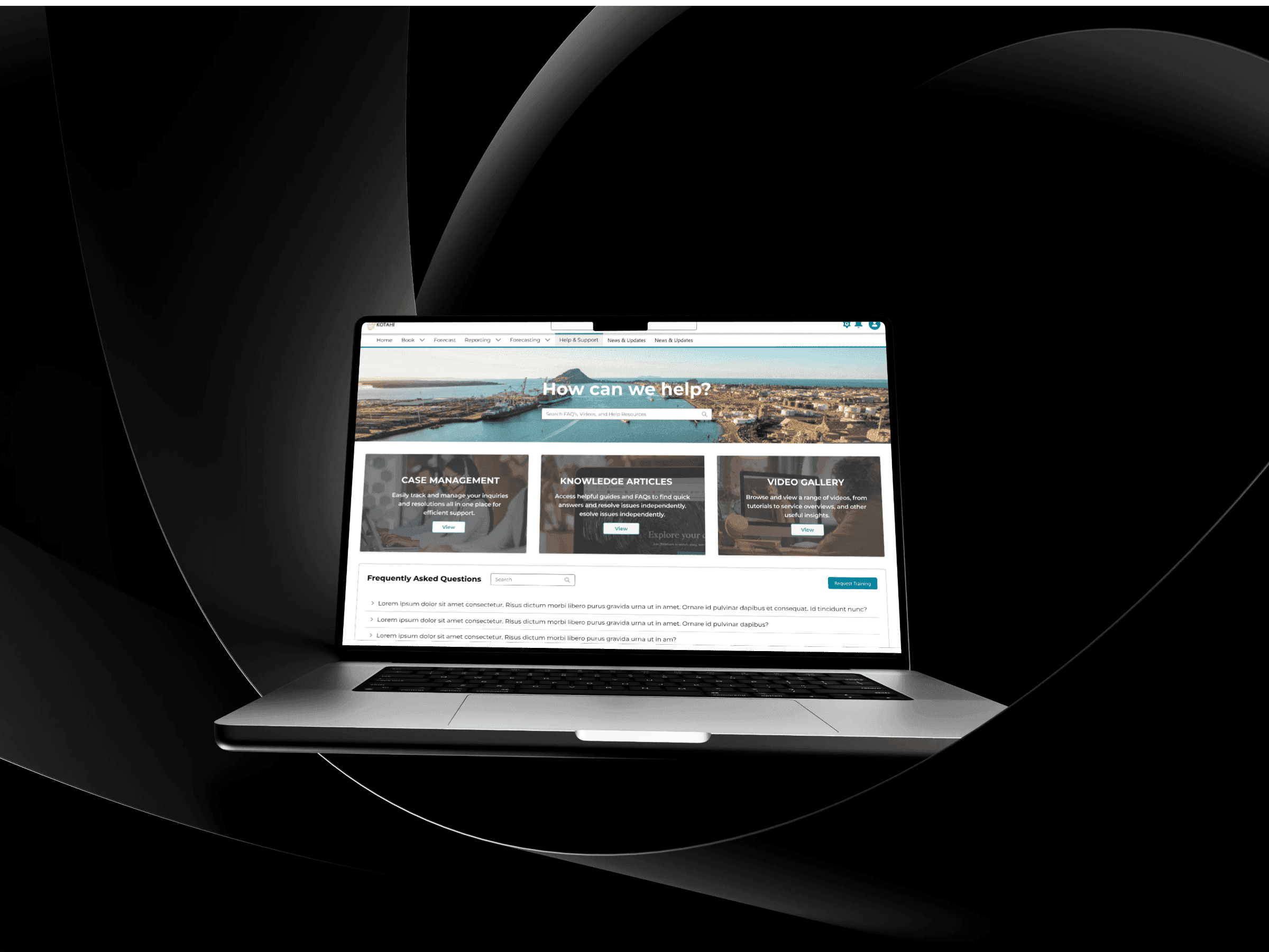 Voyager customer portal — create and view orders
