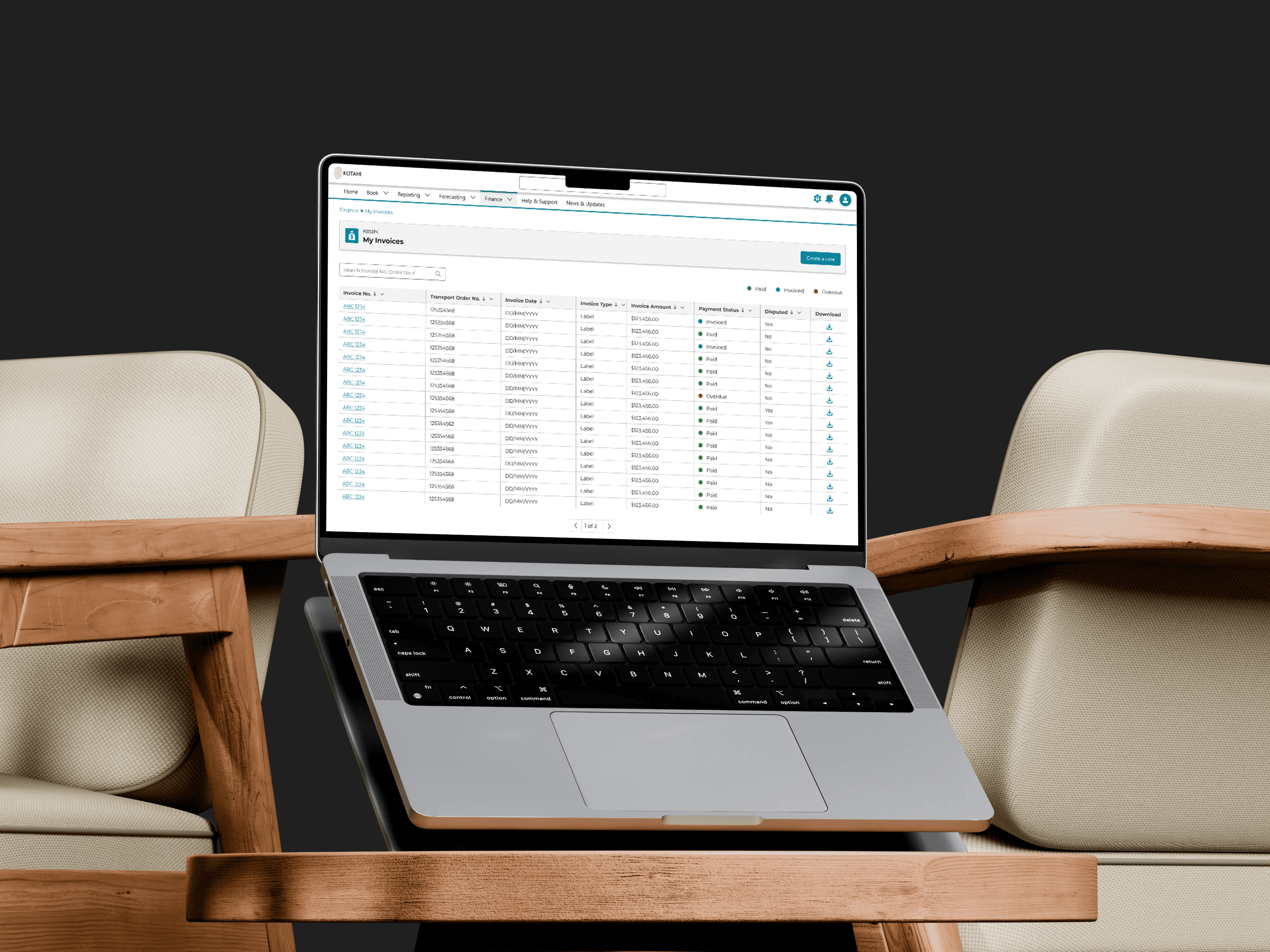Voyager customer portal mockup