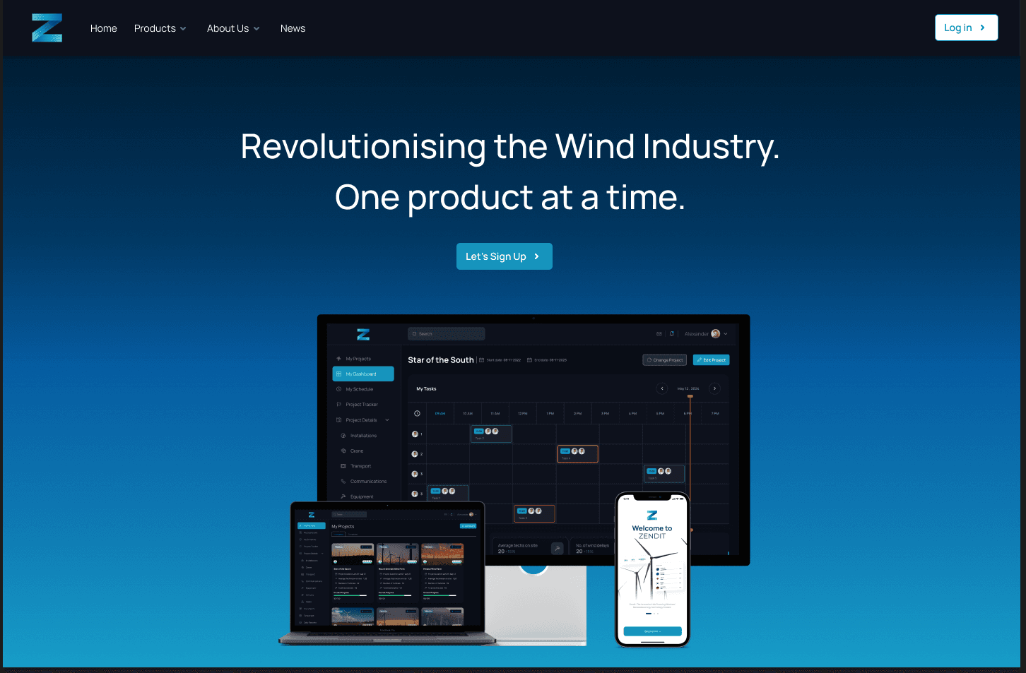 Zendit landing: sign in to the construction portal